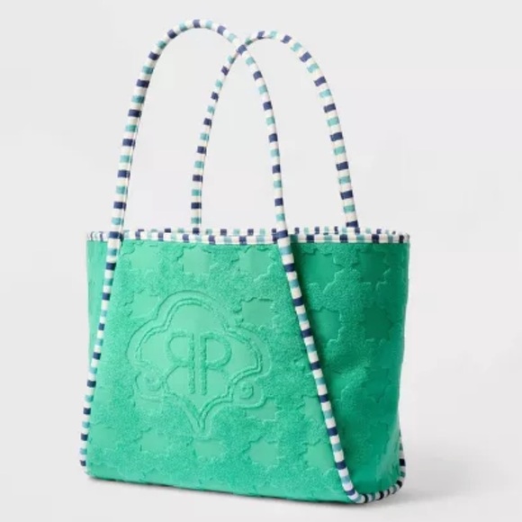 Star Geo Large Terry Beach Tote Bag Green - Roller Rabbit x Target - Picture 3 of 4